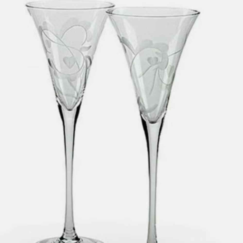 Marquis by Waterford "Yours Truly" Champagne Flutes - Picture 2 of 5